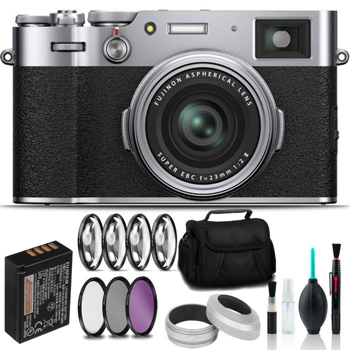 FUJIFILM X100V Digital Camera (Silver) with Addtional Accessories Starter Kit