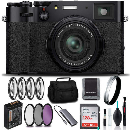 FUJIFILM X100V Digital Camera (Black) Includes 128GB, Case, Filters, and More