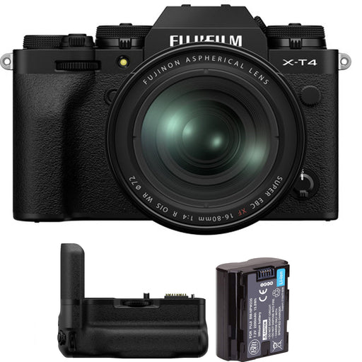 FUJIFILM X-T4 Mirrorless Digital Camera with 16-80mm Lens and Battery Grip Kit (Black)