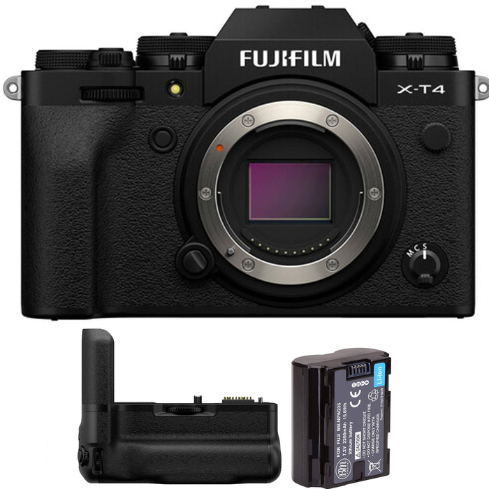 FUJIFILM X-T4 Mirrorless Digital Camera Body with Battery Grip Kit (Black)