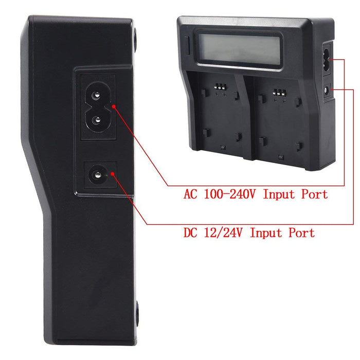 Dual Battery Charger W/ 2X NP-FZ100 Batteries Set for Sony 9, A9, 9R, A9R, 9S, A9S, A7III, A7RIII, A7R3 Camera With USB Port as BC-QZ1