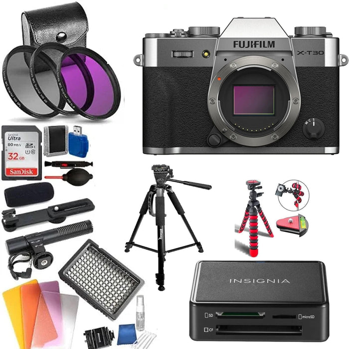 FUJIFILM X-T30 II Mirrorless Camera (Silver) Professional Kit