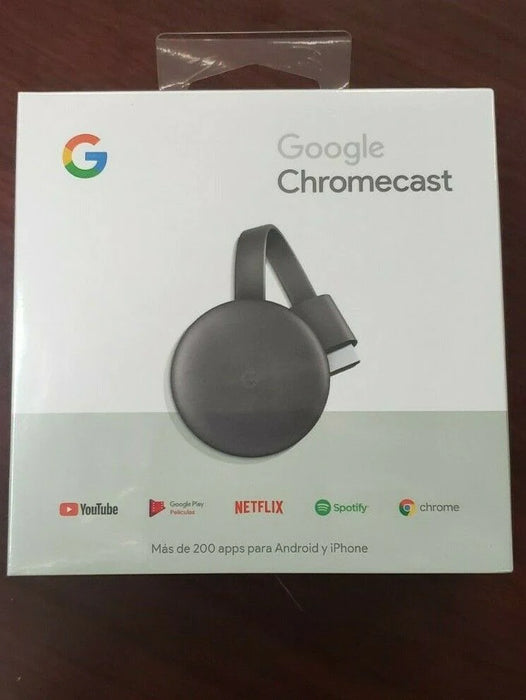 GOOGLE CHROMECAST (GA00439-LA) - CHARCOAL 3RD GENERATION LAST MODEL - NJ Accessory/Buy Direct & Save