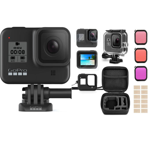 GoPro HERO8 Black w/ Housing Case for Protective Shell with Anti Fog Inserts and Filter Kit Suitable for Underwater Diving Photography 60M