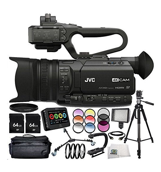 JVC GY-HM170 4KCAM Compact Professional Camcorder 15PC Accessory Bundle