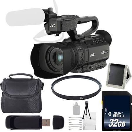 JVC GY-HM200 GYHM200 4KCAM Compact Handheld Camcorder + 32GB Sdhc Class 10 Memory Card + Carrying Case + 62mm UV Filter