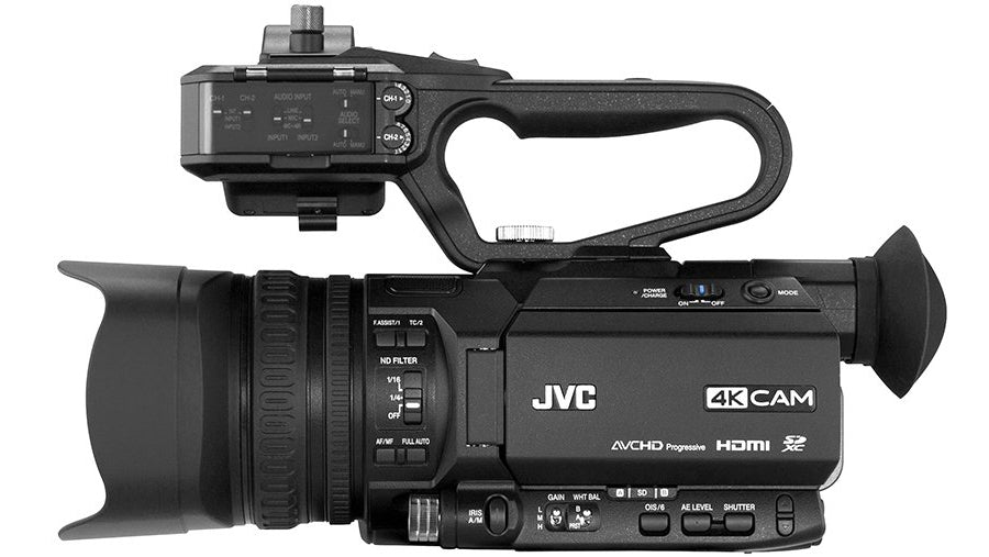 JVC GY-HM250 UHD 4K Streaming Camcorder with Built-in Lower-Thirds Graphics