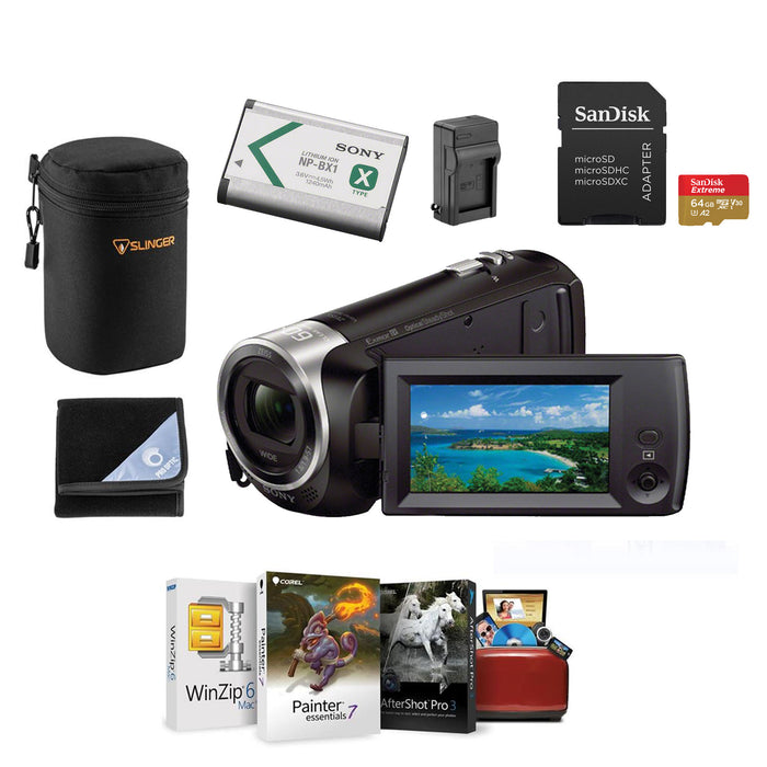 Sony HDR-CX405 HD Handycam With Video Editor Software