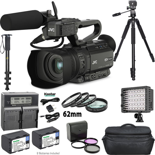 JVC GY-HM200HW House of Worship Streaming Camcorder Accessory Bundle