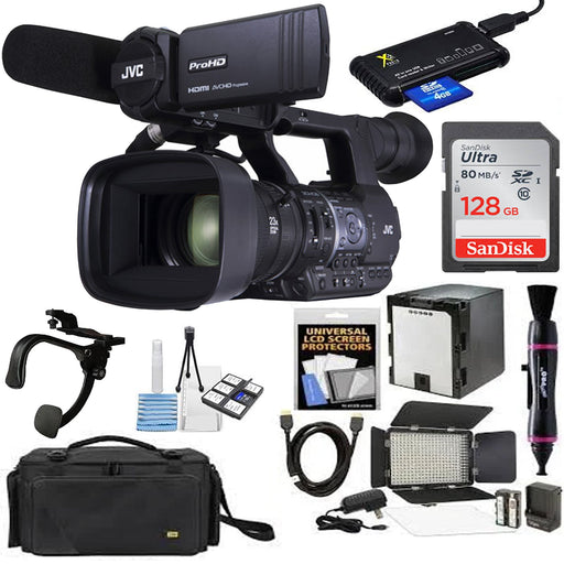 JVC GY-HM660u ProHD Mobile News Streaming Camera with 128GB Deluxe Bundle