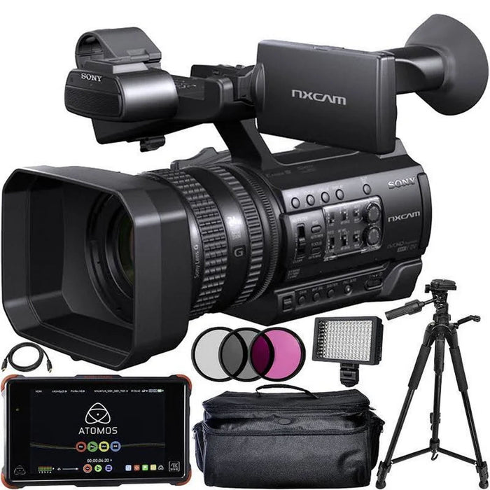 Sony HXR-NX100 HD NXCAM Camcorder with Atomos Ninja Flame 7&quot; Accessory Bundle