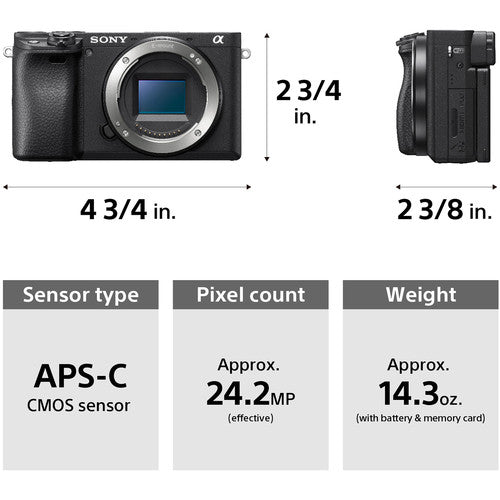 Sony Alpha a6400 Mirrorless Digital Camera with 16-50mm Lens Kit Advanced Accessory Bundle