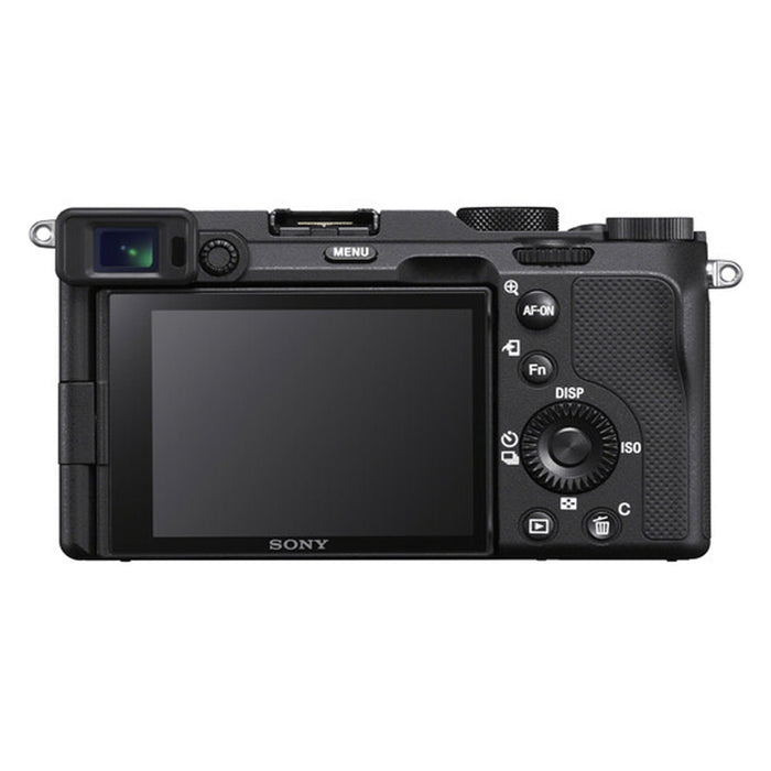 Sony Alpha a7C Mirrorless Digital Camera (Body Only, Black) with Lexar 64GB | Case | RainCover | Flash & More