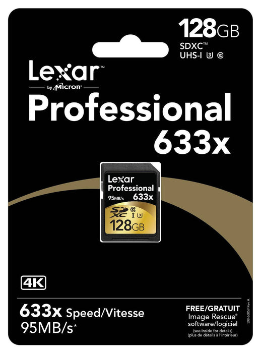 Lexar 128GB Professional UHS-I SDXC Memory Card (U3)