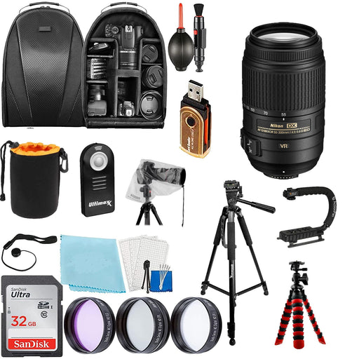 Nikon AF-S DX NIKKOR 55-300mm f/4.5-5.6G ED VR Lens Professional Kit