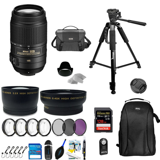 Nikon AF-S DX NIKKOR 55-300mm f/4.5-5.6G ED VR Lens Deluxe Kit