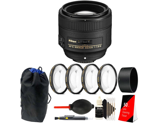 Nikon AF-S NIKKOR 85mm f/1.8G Fixed Lens 67mm Macro Lens Top Accessory Kit (International Version)