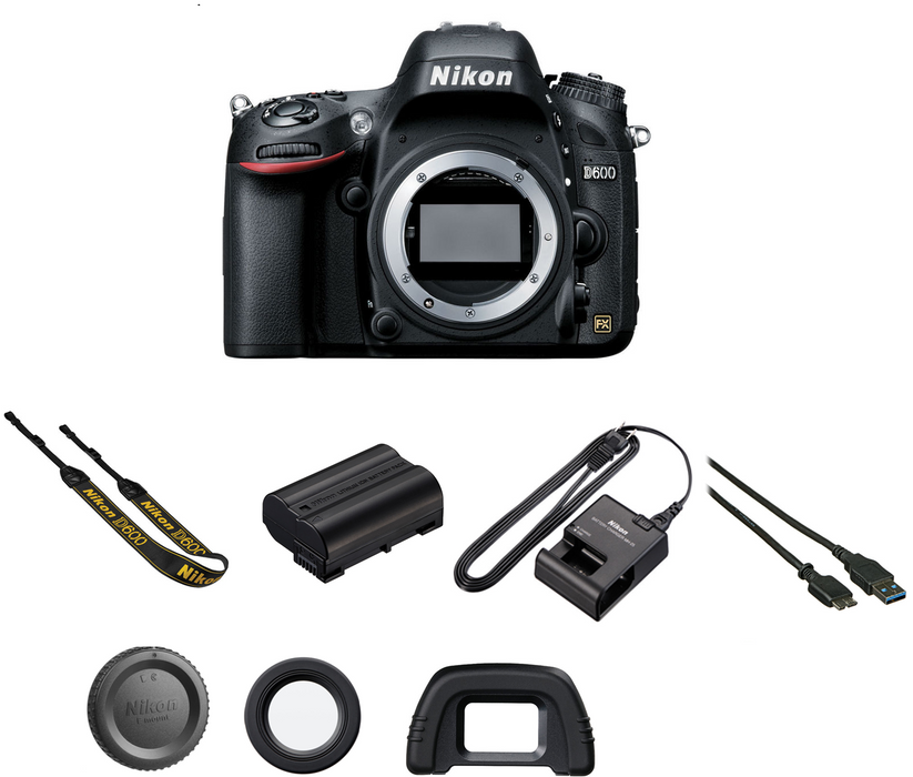 Nikon D600 DSLR Camera (Body Only) |16GB Starter Bundle