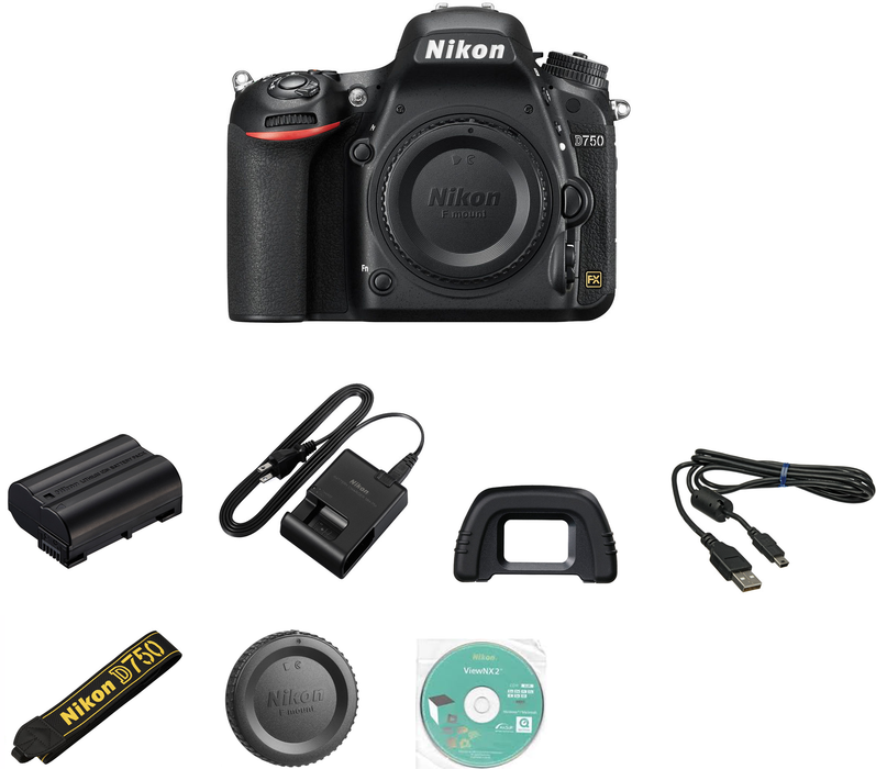 Nikon D750 DSLR 24.3MP Digital Camera w/ AF-S NIKKOR 24-120mm f/4G ED VR Lens w/ 64GB SDXC Memory Card Plus Triple Battery Accessories Bundle