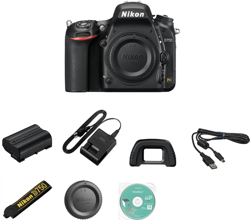 Nikon D750 Digital SLR Camera with Nikon AF-S DX NIKKOR 18-55mm f/3.5-5.6G VR Lens Nikon DX NIKKOR 55-200mm f/4-5.6G ED VR II Lens 32 GB SD Card - International Version