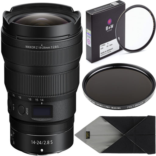 Nikon NIKKOR Z 14-24mm f/2.8 S Lens with UV 112mm Filter | Case/Wrap for Lens | 112MM Neutral Density Filter Bundle