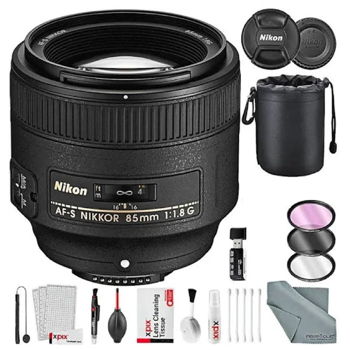 Nikon AF-S NIKKOR 85mm f/1.8G Medium Telephoto Lens and Deluxe Bundle