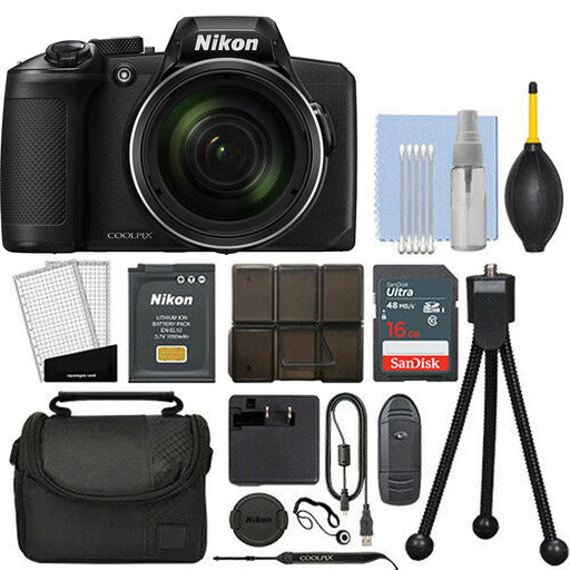 Nikon COOLPIX B600 Digital Camera (Black) with 16GB Memory Card Starter Package