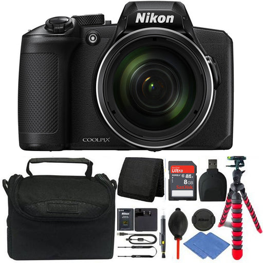 Nikon COOLPIX B600 Digital Camera (Black) with 8GB Memory Card Starter Bundle