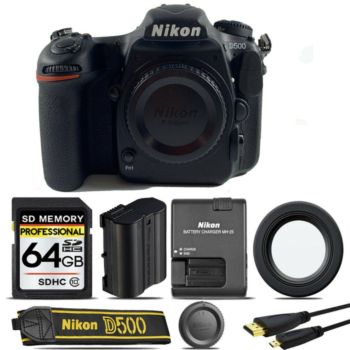 Nikon D500 DSLR Camera (Body Only) with Backpack Starter Kit