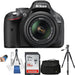 Nikon D5200/D5600 DSLR Camera with 18-55mm VR Lens (Black) With 16GB Starter Package