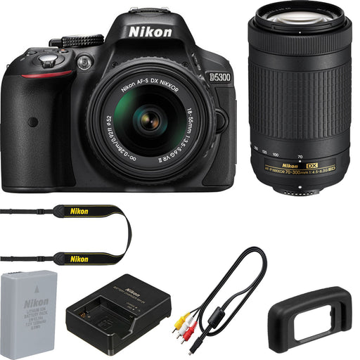 Nikon D5300/D5600 DSLR Camera with 18-55mm and 70-300mm Lenses