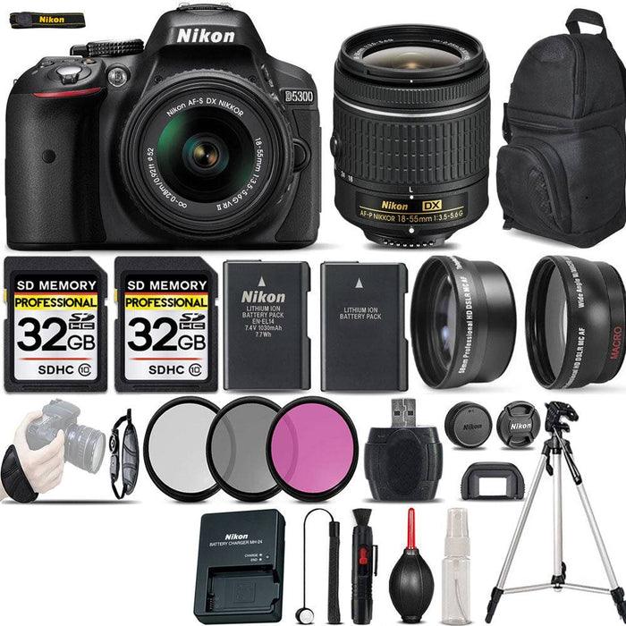 Nikon D5300/D5600 DSLR Camera with 18-55mm Lens| 3 Lenses Essential Kit