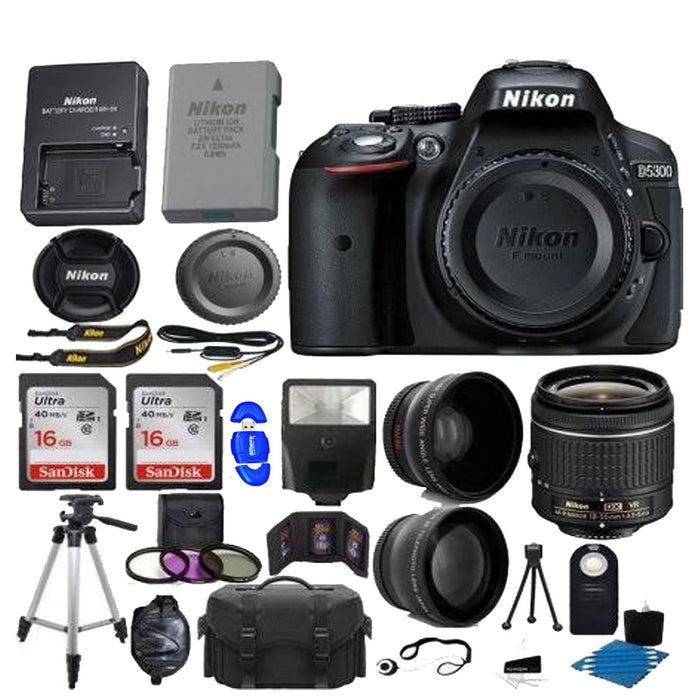 Nikon D5300/D5600 Digital SLR Camera ||3 Lens Kit 18-55mm ||32GB Amazing Value Bundle!!