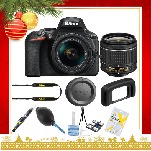 Nikon D5600 DSLR Camera with 18-55mm Lens (Black) |Cleaning Kit - Holiday Gift Special