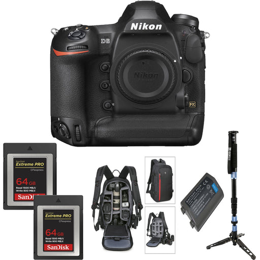 Nikon D6 DSLR Camera With DSLR Camera Backpack |2 Pack 64GB CFexress Memory Cards &amp; Tripod