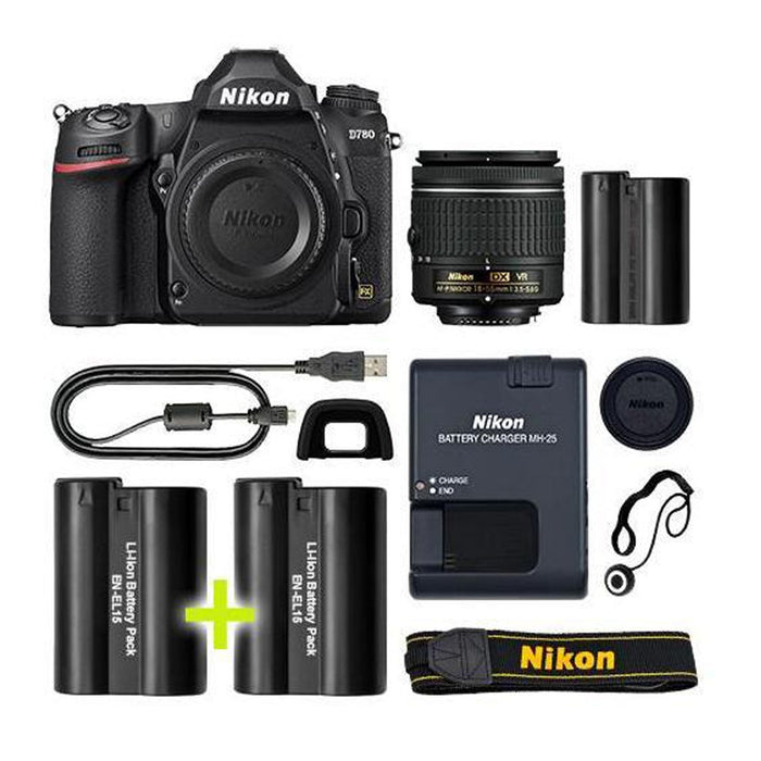 Nikon D780 DSLR Camera with 18-5mm VR lens with 2x Spare Batteries Bundle