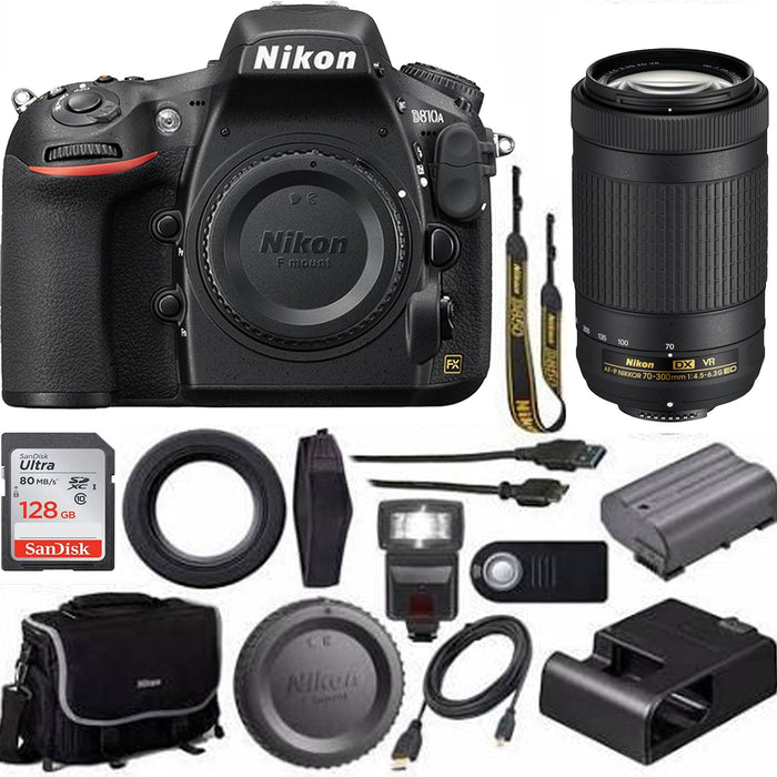 Nikon D810A DSLR Camera with 50mm 1.8D &amp; AF-P 70-300mm ED VR Lenses Supreme Bundle