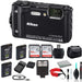 Nikon COOLPIX W300 Digital Camera (Black) Bundle with 2X 64GB Memory Cards + Spare Battery + LED Light