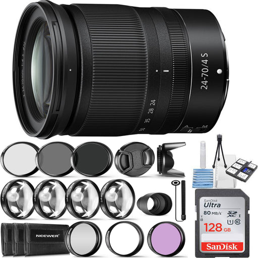 Nikon NIKKOR Z 24-70mm f/4 S Lens w/ 72MM Filter Size: UV CPL FLD Filter Set + Macro Close Up Set (+1 +2 +4 +10) + ND Filter Set Bundle