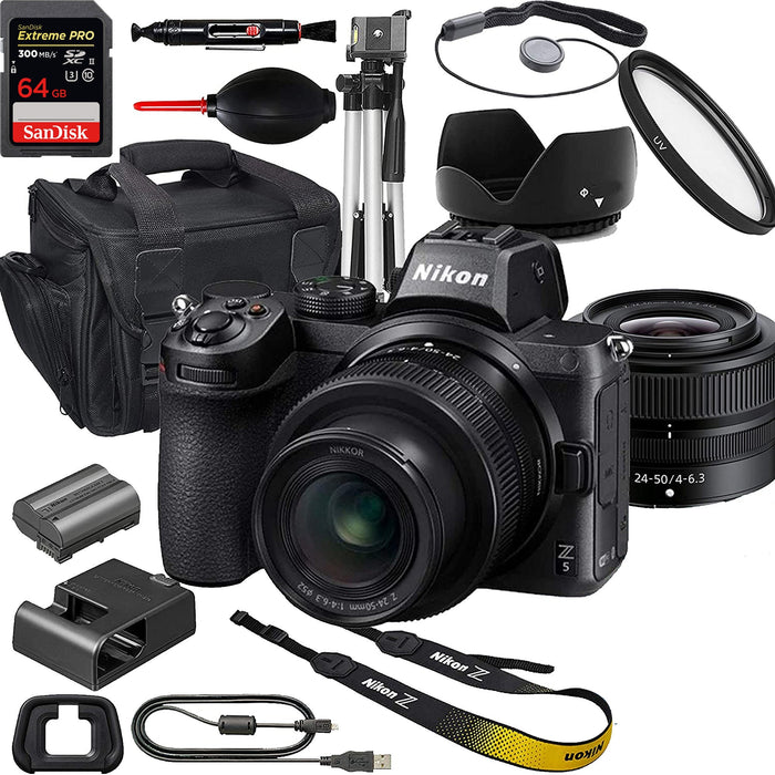 Nikon Z 5 Mirrorless Digital Camera with 24-50mm Lens + 32GB Card, Tripod, Case, and More