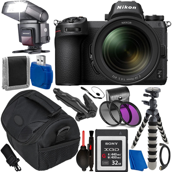 Nikon Z6 Mirrorless Digital Camera with 24-70mm Lens Accessory Bundle USA