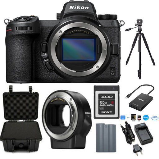 Nikon Z 6II Mirrorless Digital Camera (Body Only) with Nikon FTZ Mount | Sony 120GB XQD Essential Package