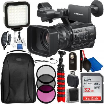 Sony HXR-NX200E/NX100 NTSC 4K Professional Camcorder - PAL Backpack Bundle