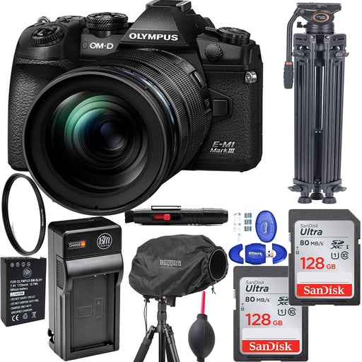 Olympus OM-D E-M1 Mark III Mirrorless Digital Camera &amp; 12-100mm Lens with Additional Accessories