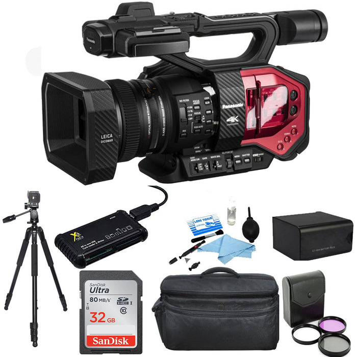 Panasonic AG-DVX200 4K Handheld Camcorder with Four Thirds Sensor and Integrated Zoom Lens + Basic Accessory Kit