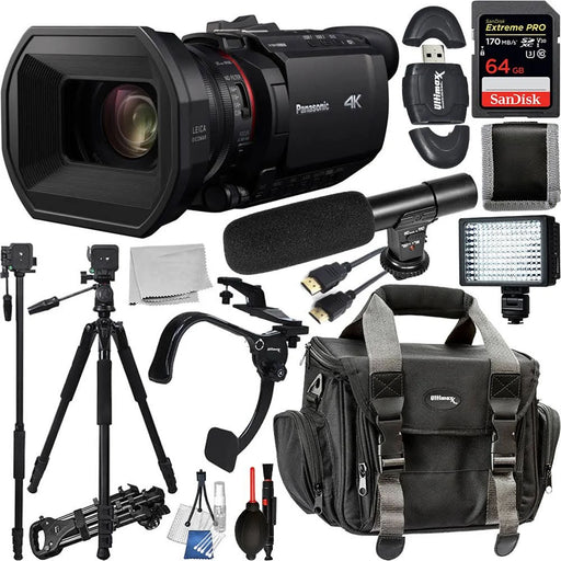 Panasonic HC-X1500 UHD 4K HDMI Pro Camcorder with 24x Zoom with Sandisk 64GB Mega Bundle