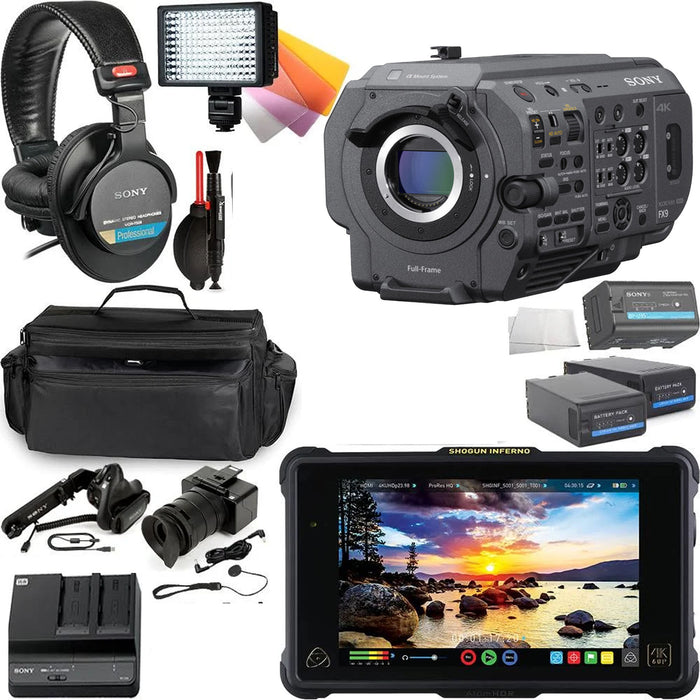 Sony PXW-FX9 XDCAM 6K Full-Frame Camera System (Body Only) with Atomos Shogun Monitor Deluxe Bundle