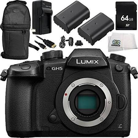 Panasonic Lumix DC-GH5 Mirrorless Micro Four Thirds Digital Camera (Body only) 64GB Starter Bundle