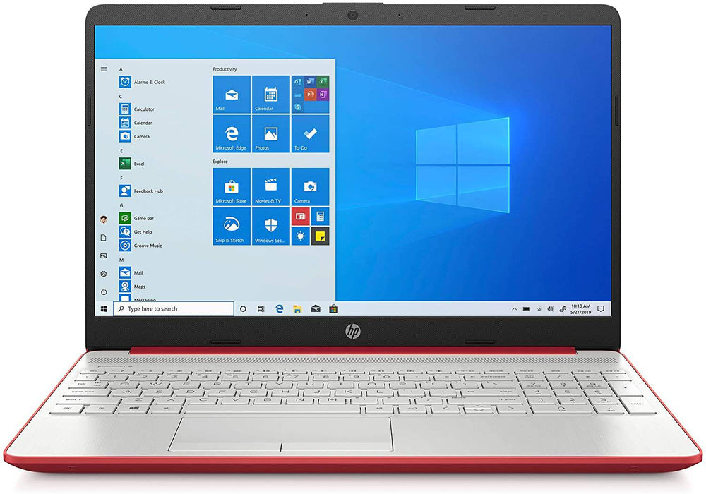 HP 15-dw0083wm 15.6&quot; HD Notebook - Intel Pentium Silver N5000 1.1GHz - 4GB RAM 128GB m.2 SSD - Webcam - Windows 10 Home in S Mode - Scarlet Red