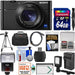 Sony Cyber-Shot DSC-RX100 V 4K Wi-Fi Digital Camera with 64GB Card + Case + Flash + Video Light + Battery &amp; Charger + Tripod + Kit